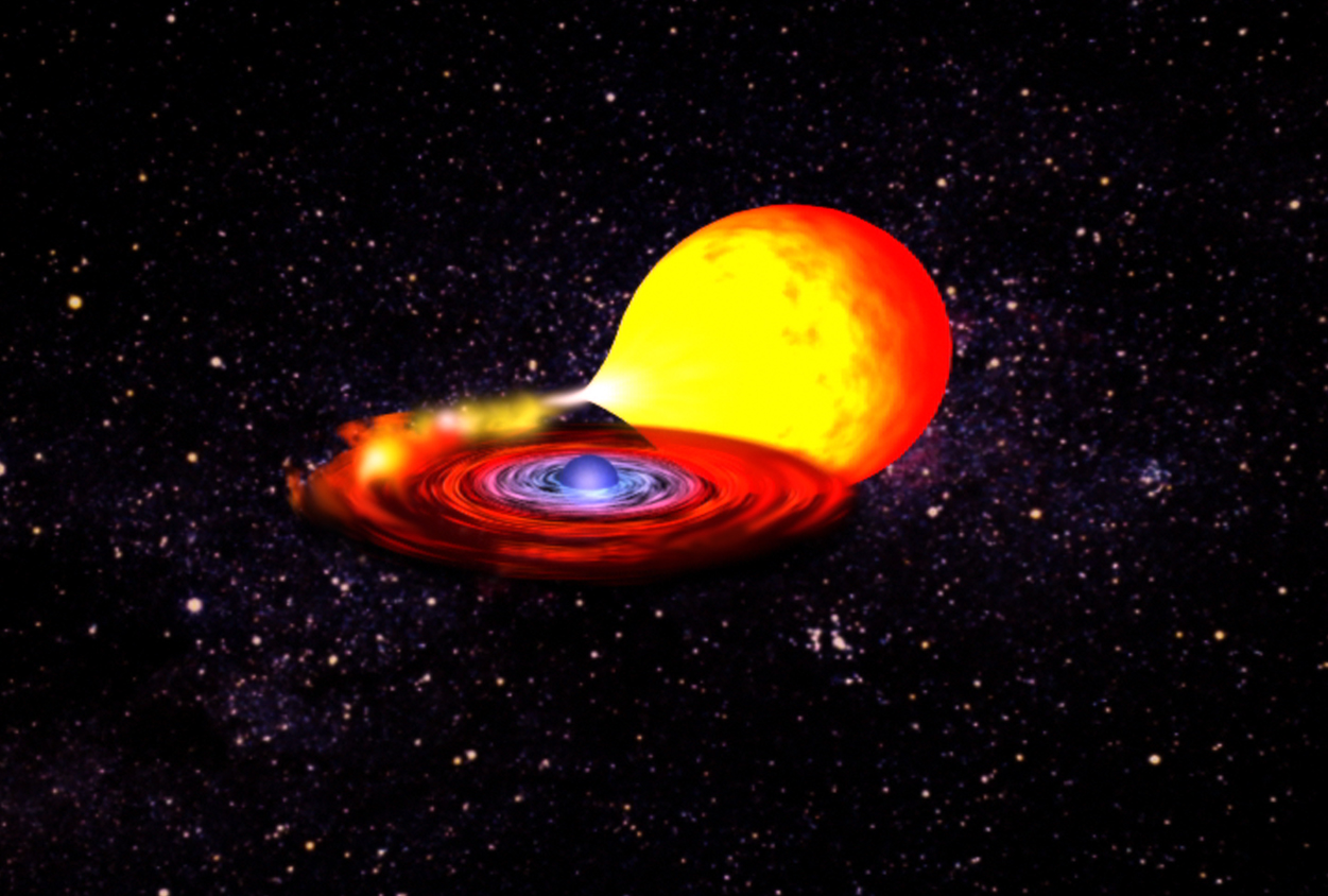 Artist's impression of an accreting neutron star
