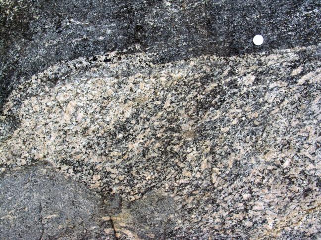 sheared phenocrysts in granite