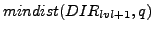 $ mindist(DIR_{lvl+1},q)$