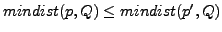 $ mindist(p,Q)\leq mindist(p',Q)$