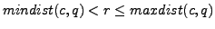 $ mindist(c,q)< r\leq maxdist(c,q)$
