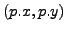 $ (p.x, p.y)$