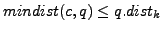 $ mindist(c,q)\leq q.dist_k$