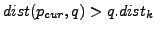$ dist(p_{cur},q)> q.dist_k$