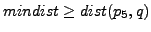 $ mindist\geq dist(p_5,q)$