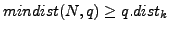 $ mindist(N,q)\geq q.dist_k$