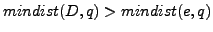 $ mindist(D,q)>mindist(e,q)$