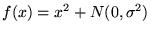 $ f(x)=x^2 + N(0,\sigma ^2)$