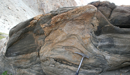 Pegmatite in folded migmatite, 2243_Sept25_j